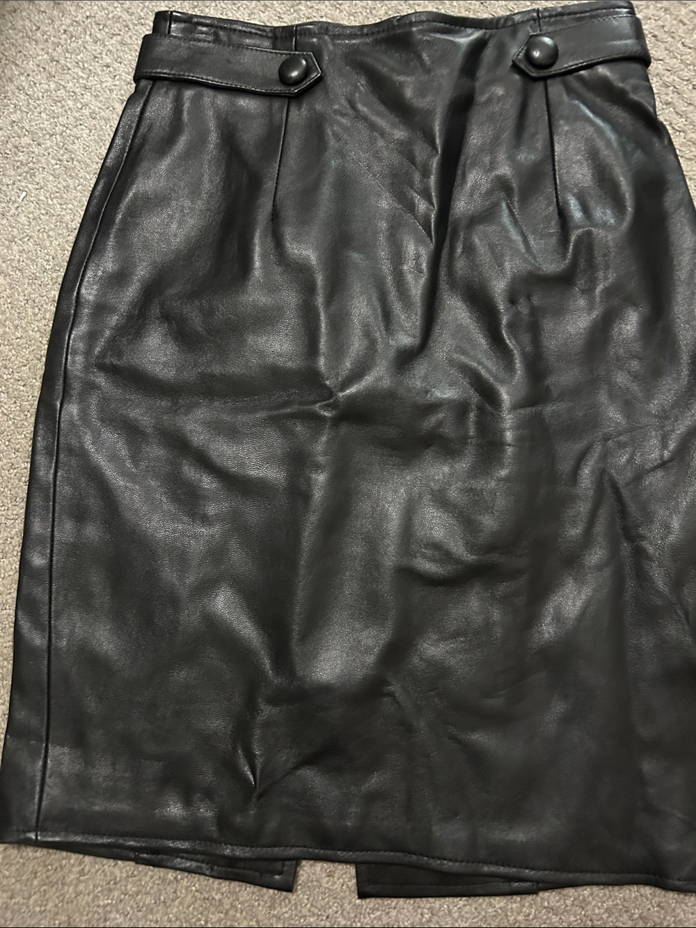 Black Leather Pencil Skirt